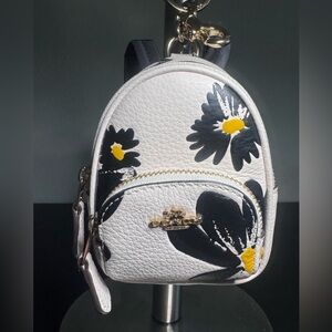 Coach Mini Court Backpack Bag Charm Signature with Floral Print NWT